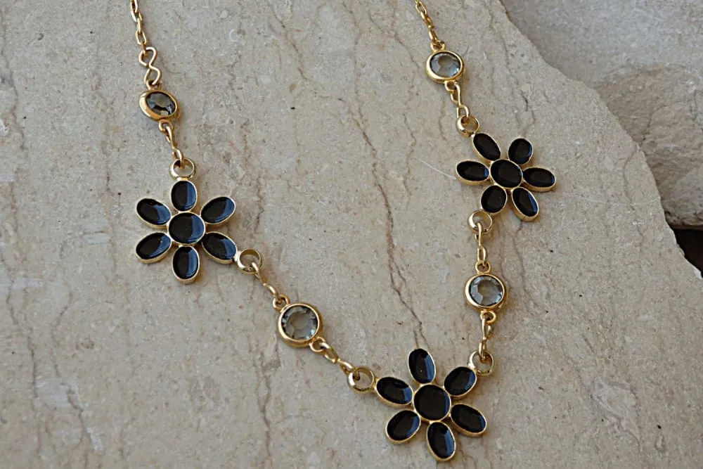 Black Flower Necklace