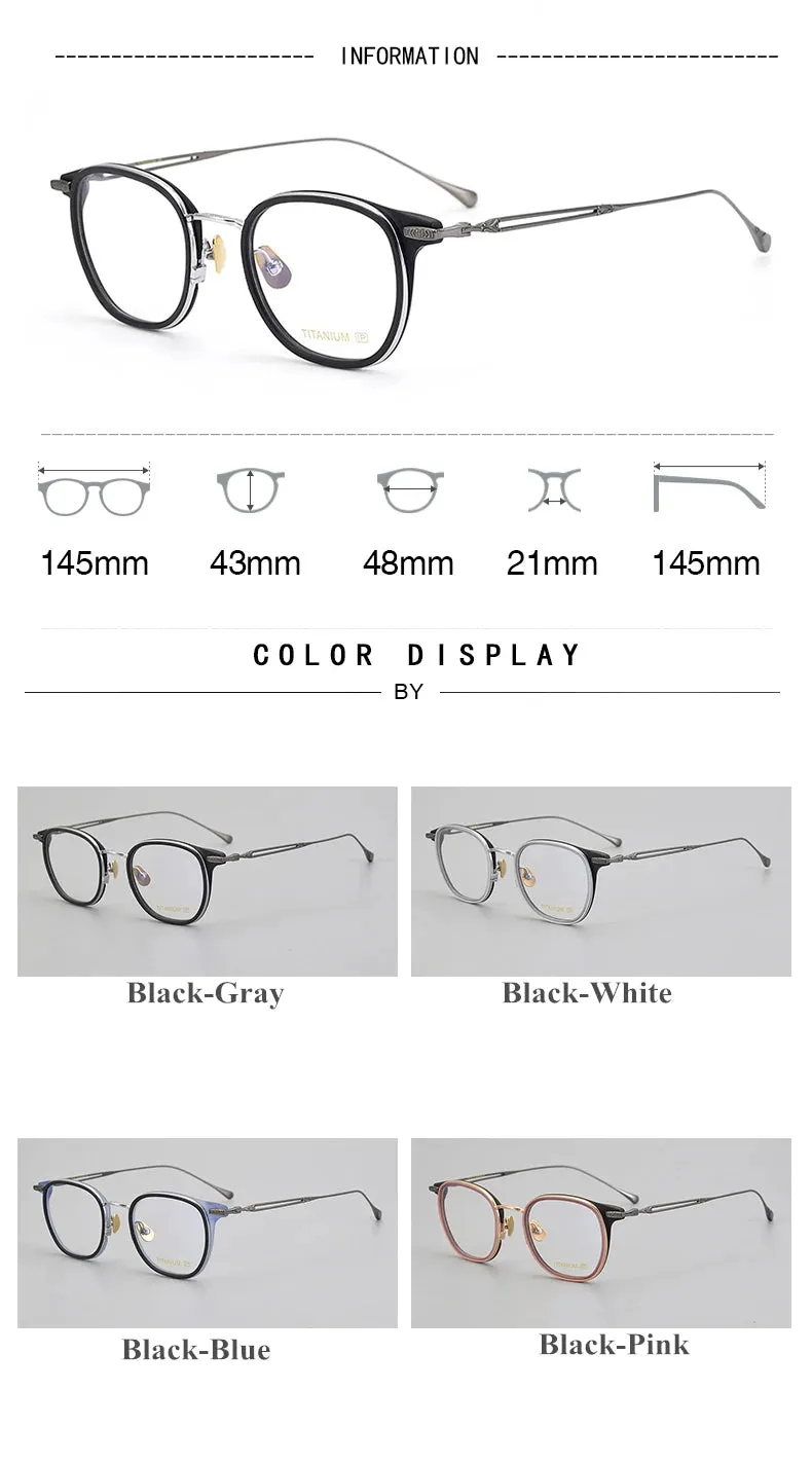 Black Mask Unisex Full Rim Titanium Acetate Square Eyeglasses E063