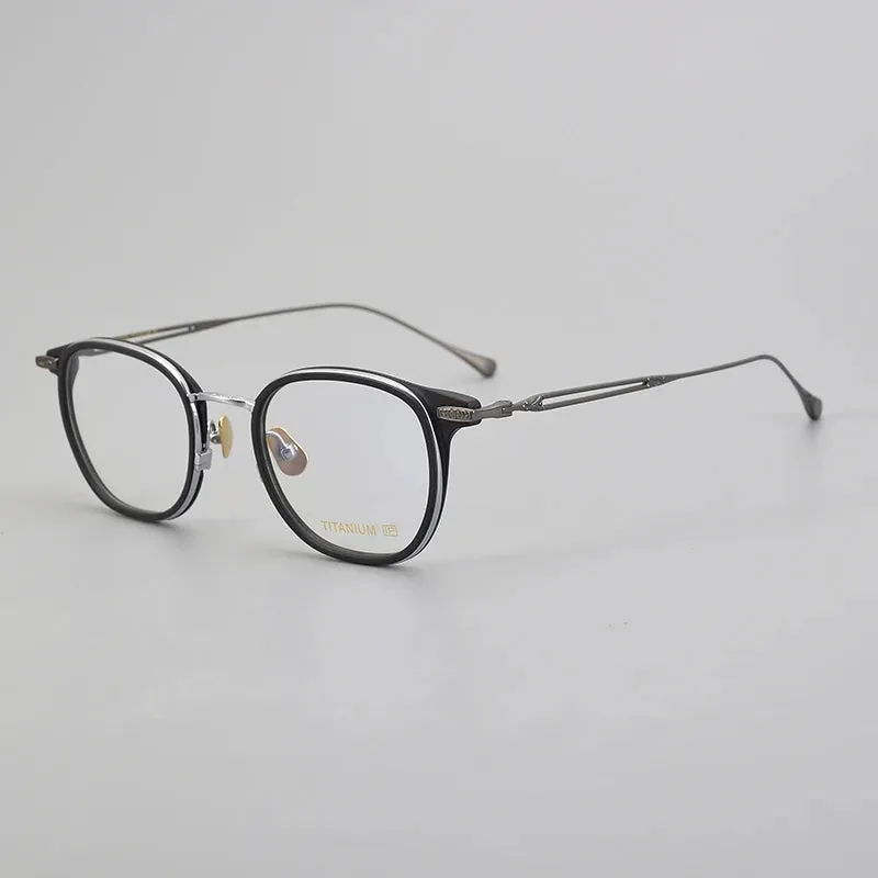 Black Mask Unisex Full Rim Titanium Acetate Square Eyeglasses E063