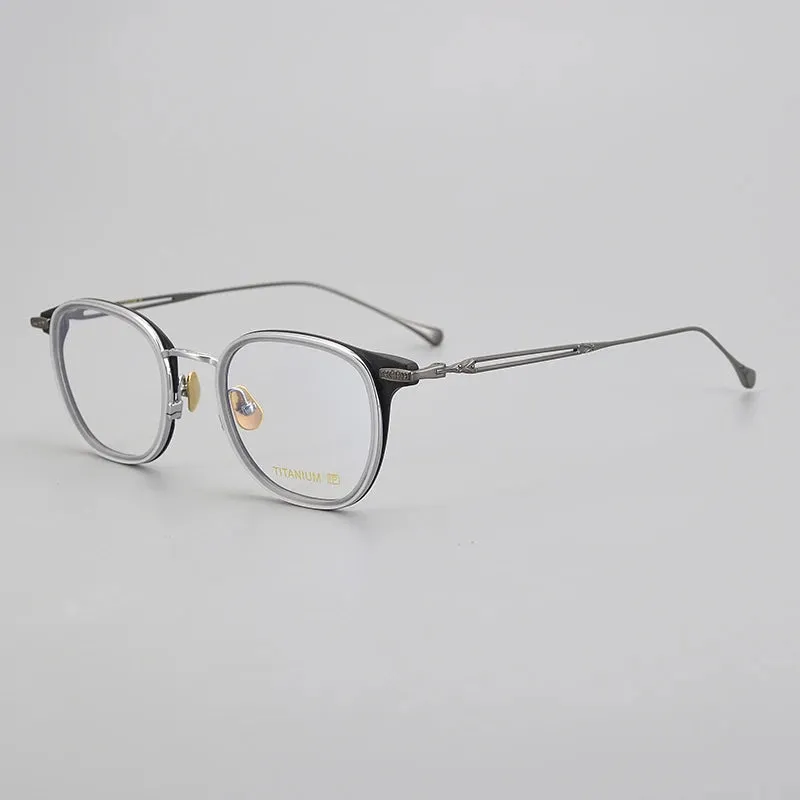 Black Mask Unisex Full Rim Titanium Acetate Square Eyeglasses E063