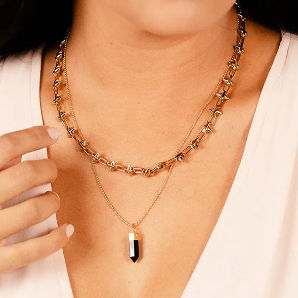 Black Onyx Mini Point Necklace