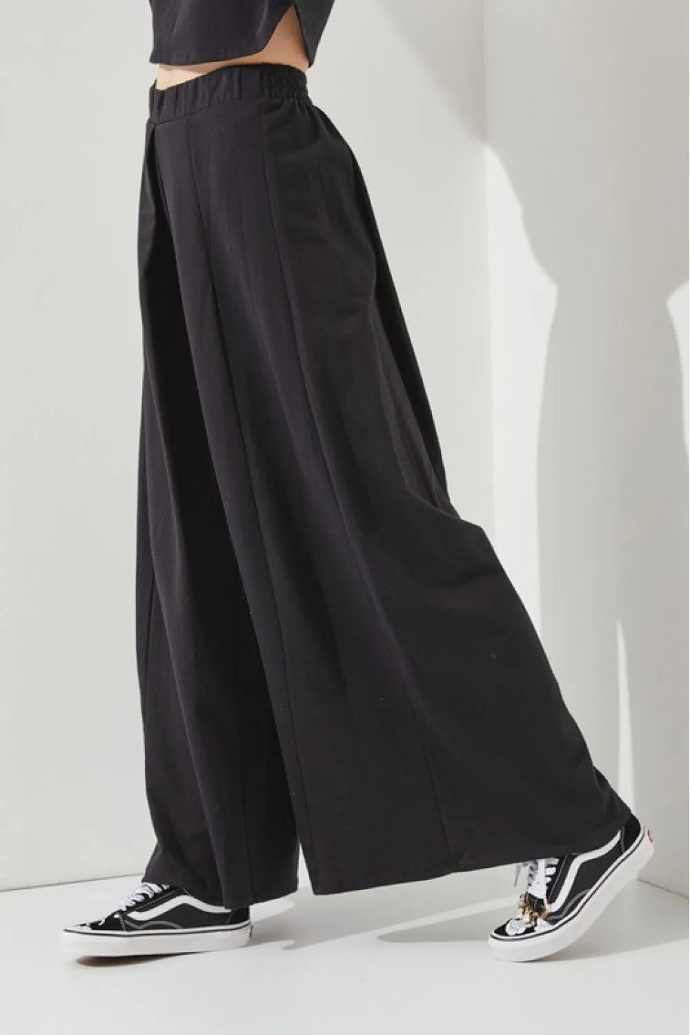 Black Turning Heads Top and Wide Leg Pant Set