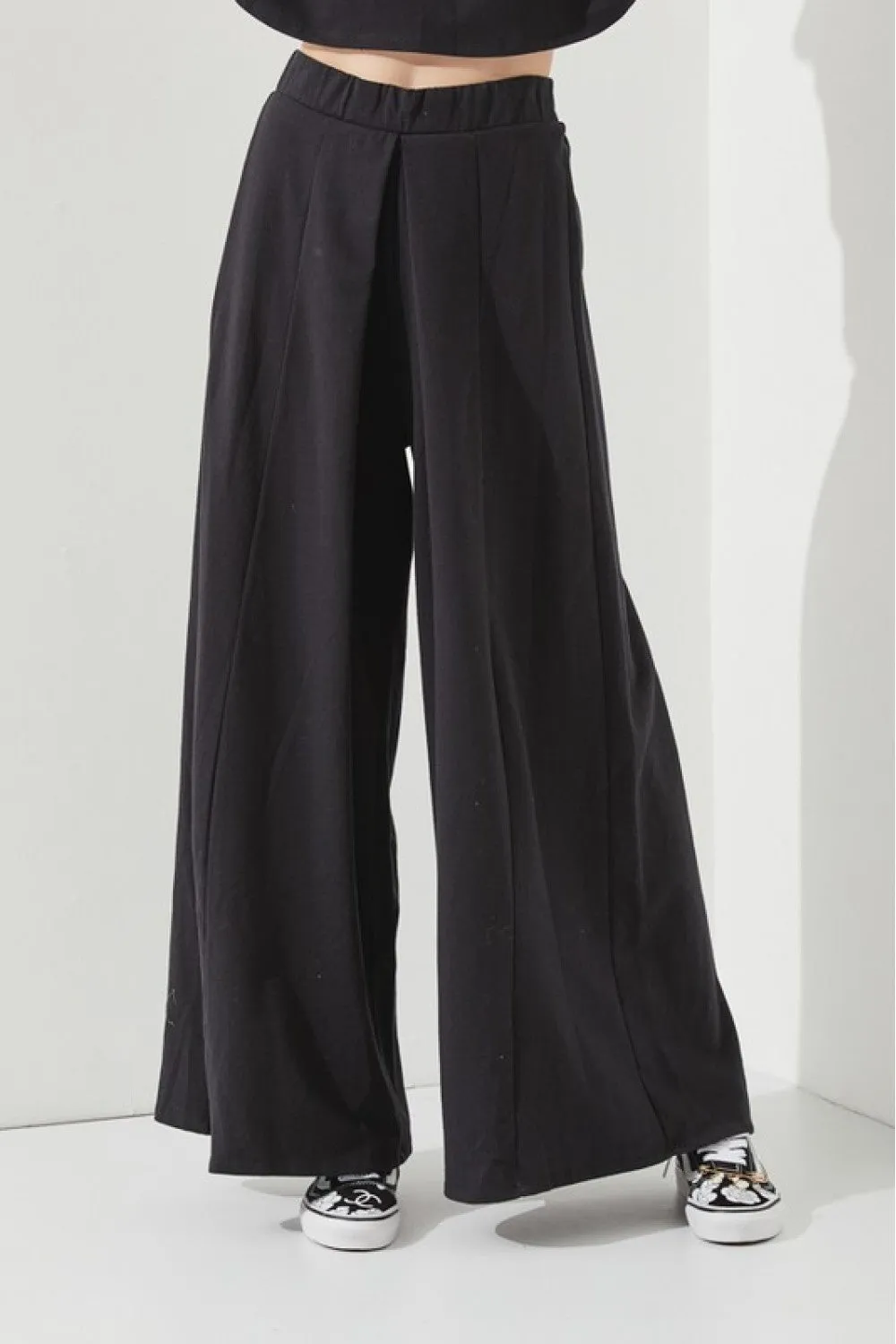 Black Turning Heads Top and Wide Leg Pant Set