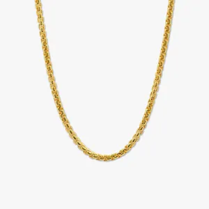 Box Chain Necklace In Yellow Gold Plated 1.5mm- Eco-Friendly