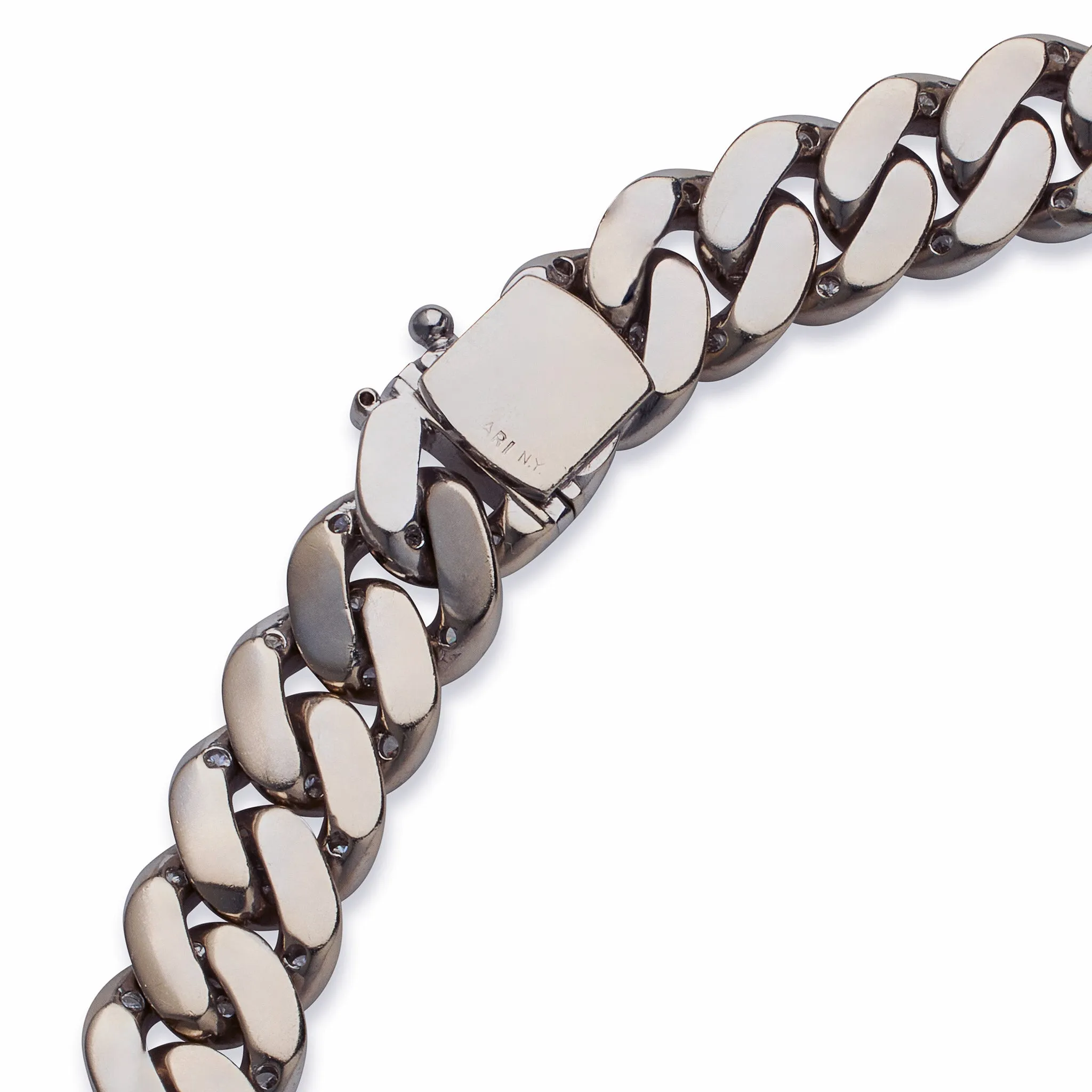 Bulgari 18K White Gold and Diamond "Gourmette" Chain Necklace