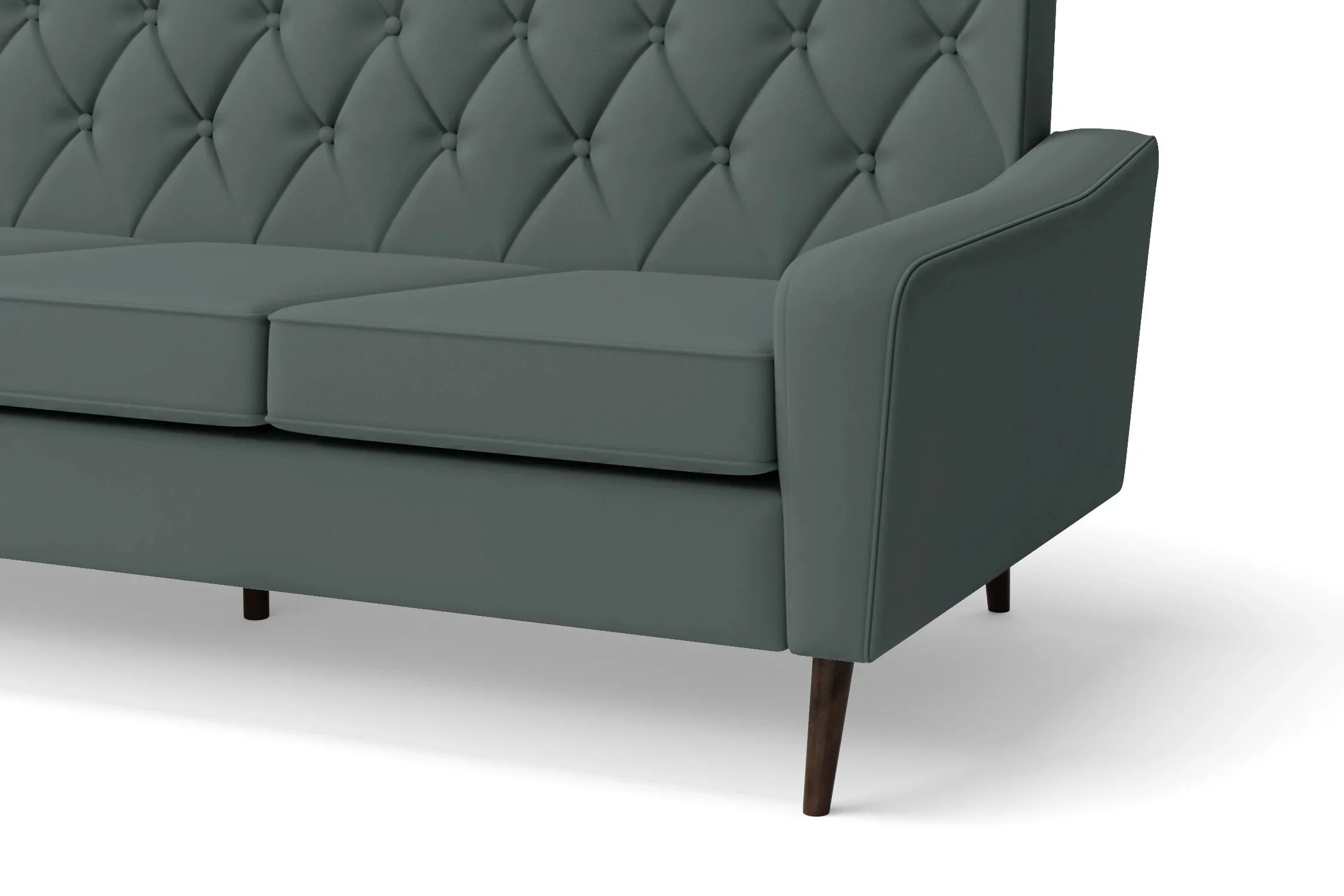 Carpi 4 Seater Sofa Dusky Turquoise Leather