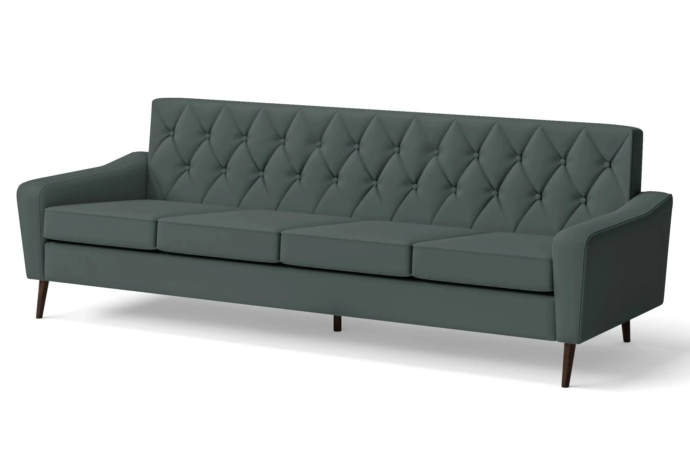 Carpi 4 Seater Sofa Dusky Turquoise Leather