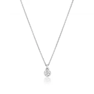 Diamond Jewellery 18CT White Gold Diamond Rubover Necklace NDQ153W