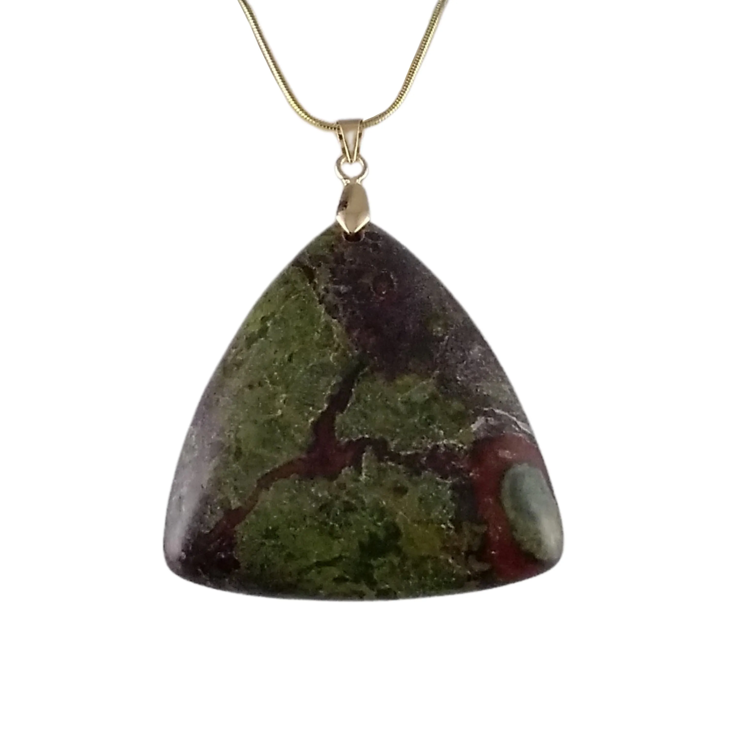 Dragon Bloodstone Necklace Gold Triangle