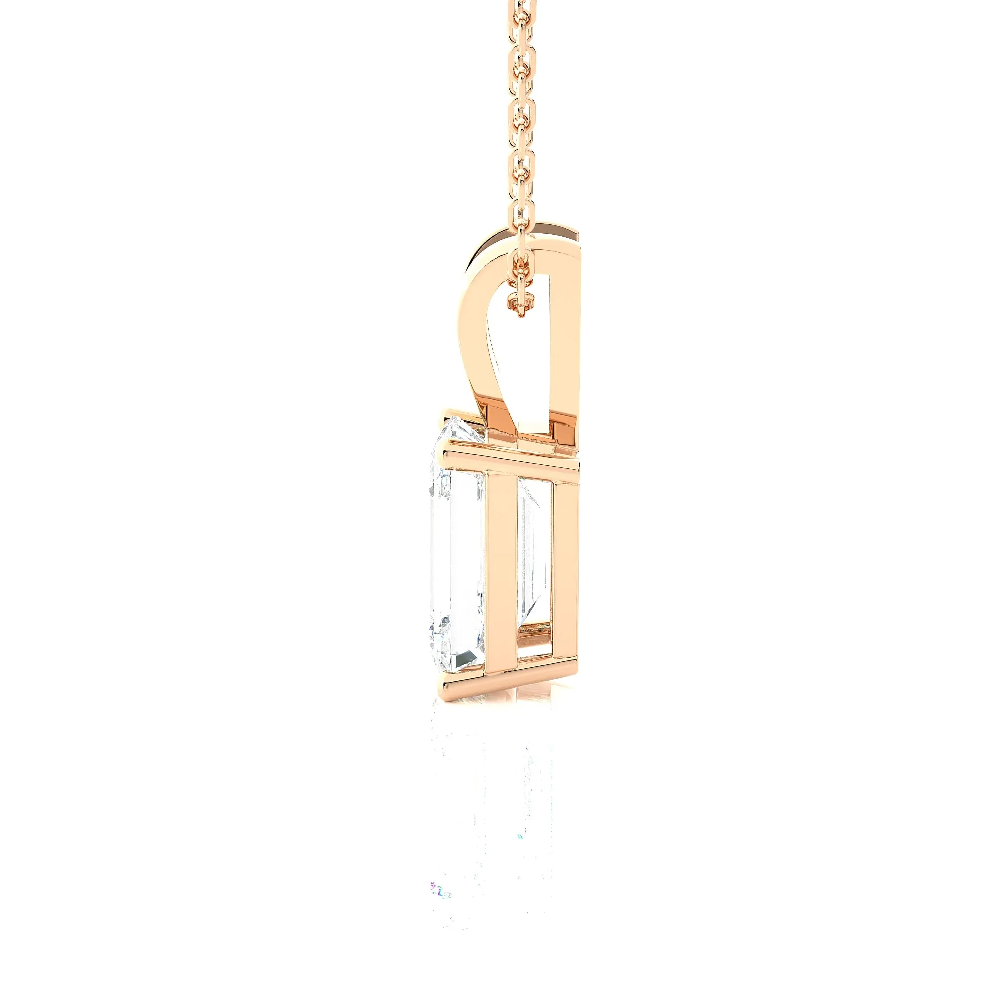 Emerald-Cut Lab Grown Diamond Solitaire Pendant