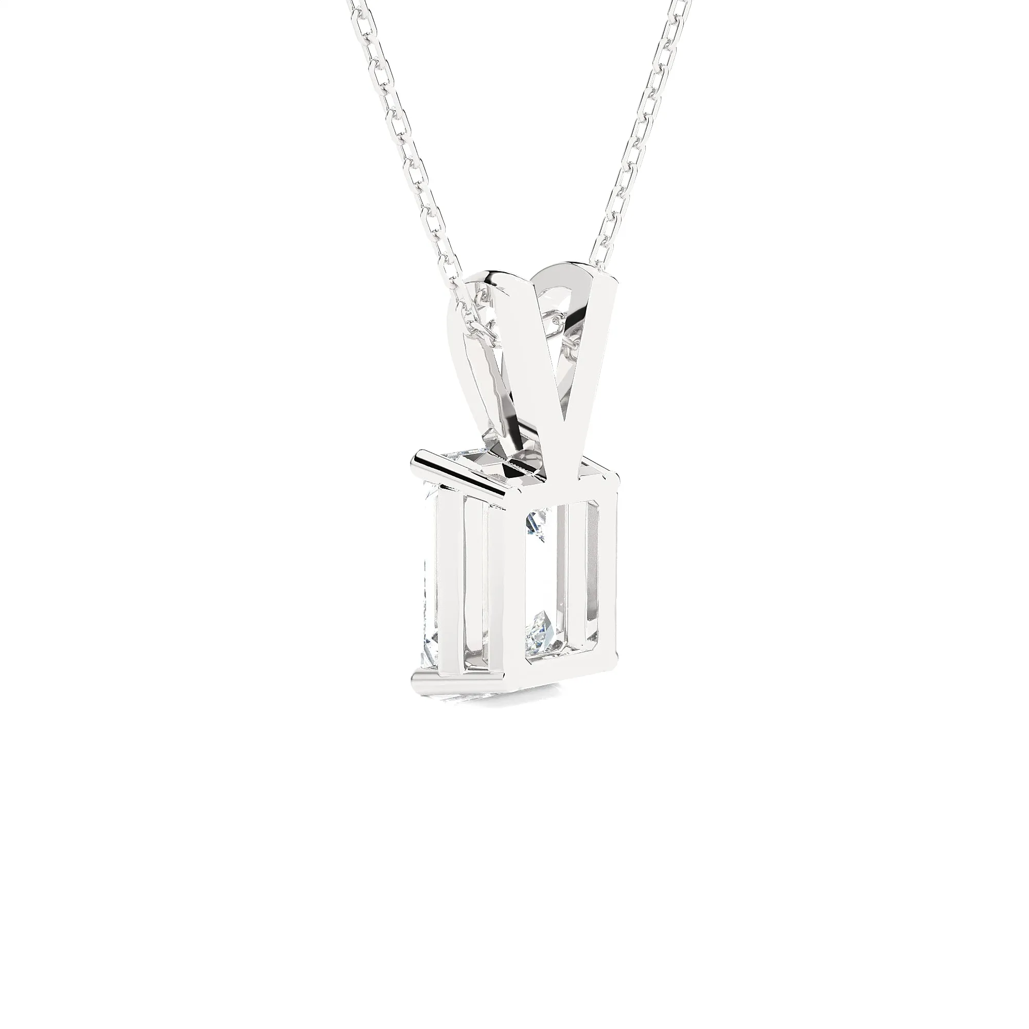 Emerald-Cut Lab Grown Diamond Solitaire Pendant