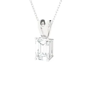 Emerald-Cut Lab Grown Diamond Solitaire Pendant