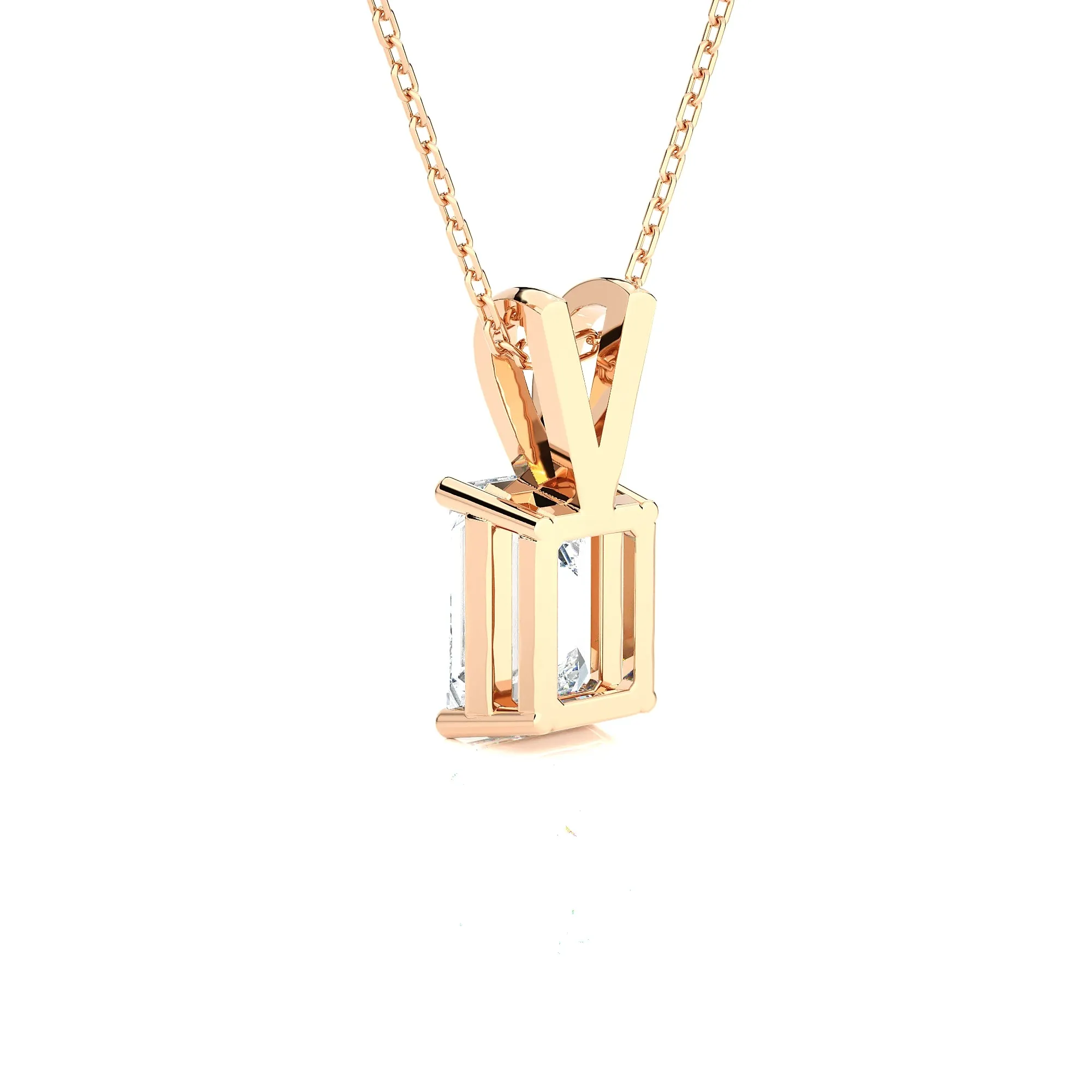 Emerald-Cut Lab Grown Diamond Solitaire Pendant