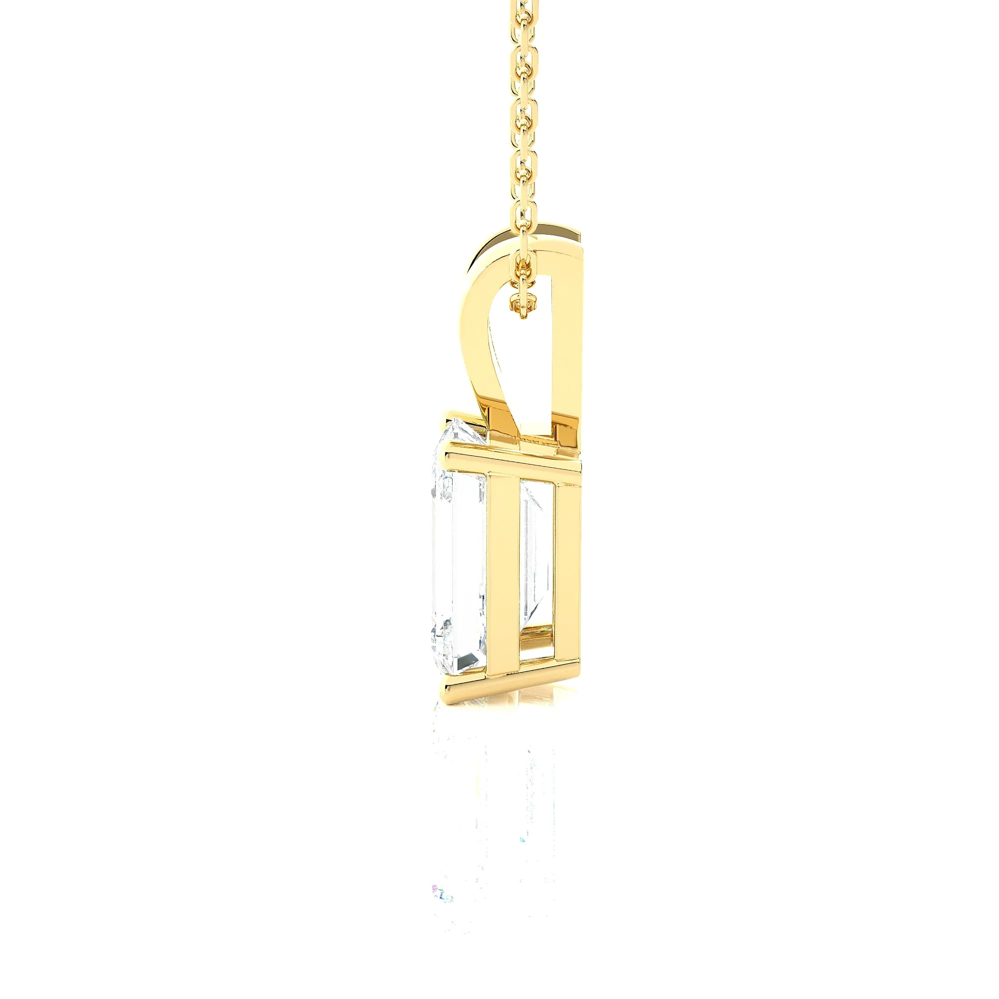 Emerald-Cut Lab Grown Diamond Solitaire Pendant