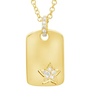 Engravable Star ID Tag Pendant