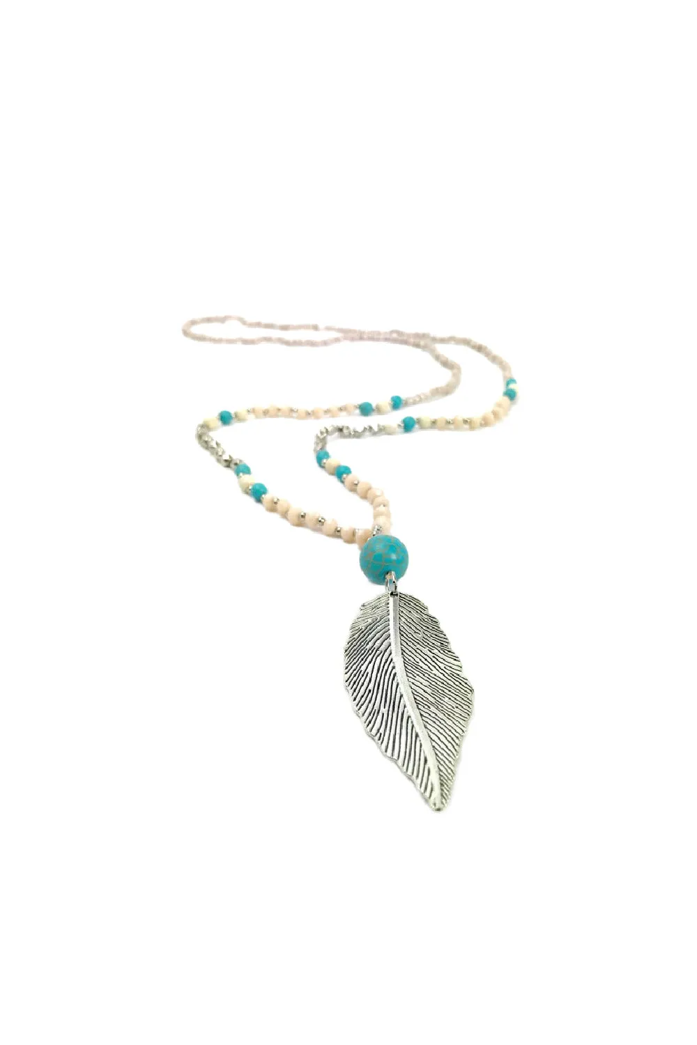 Engraved Leaf Pendant Necklace