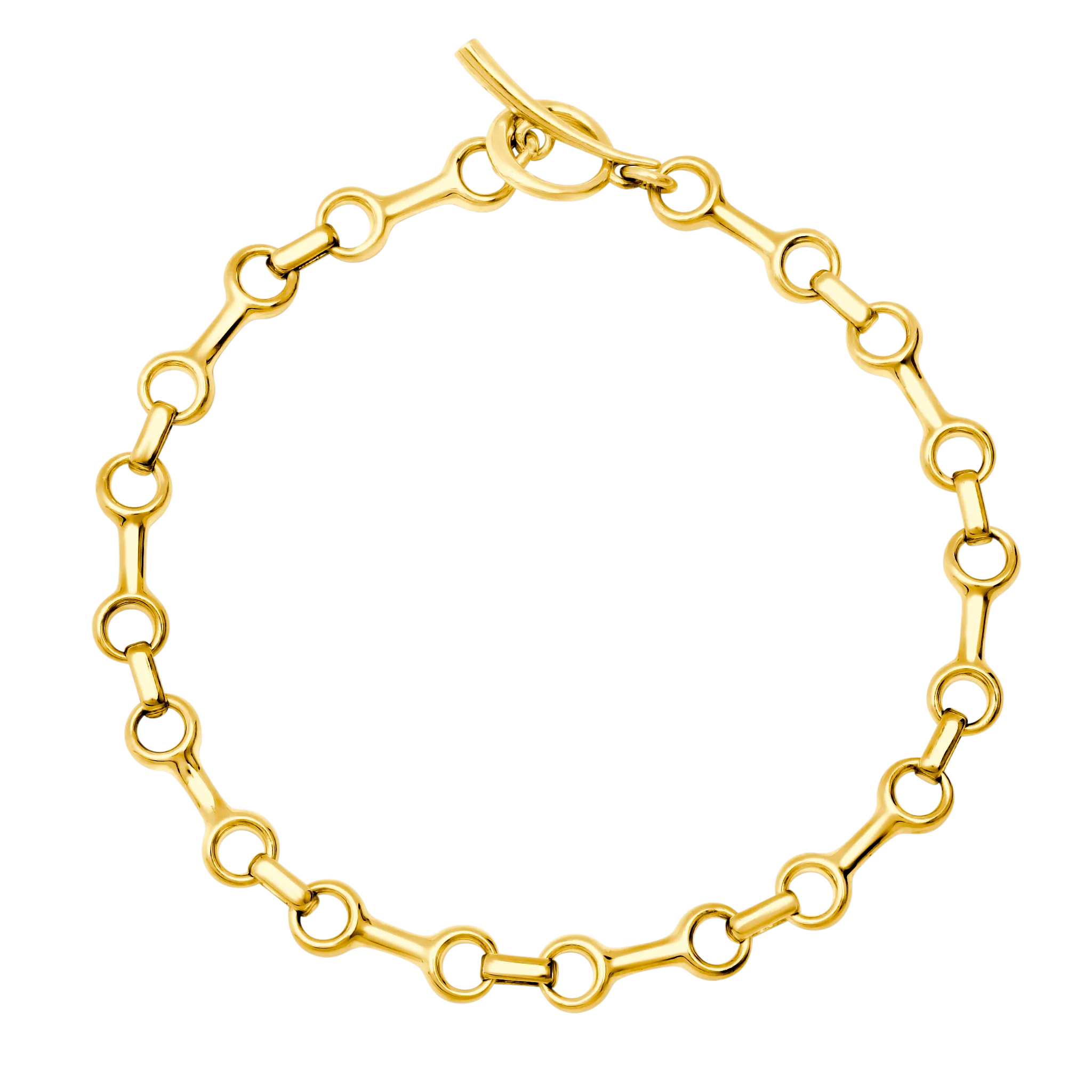 Fine Double Beam Chain Bracelet with Tusk Clasp