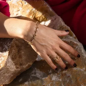 Fine Double Beam Chain Bracelet with Tusk Clasp