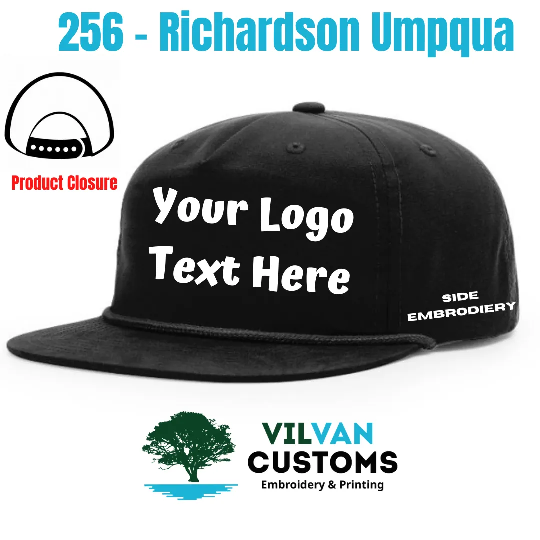 Flat Bill, 256 – Richardson Umpqua- Snapback Hats, Custom Embroidery