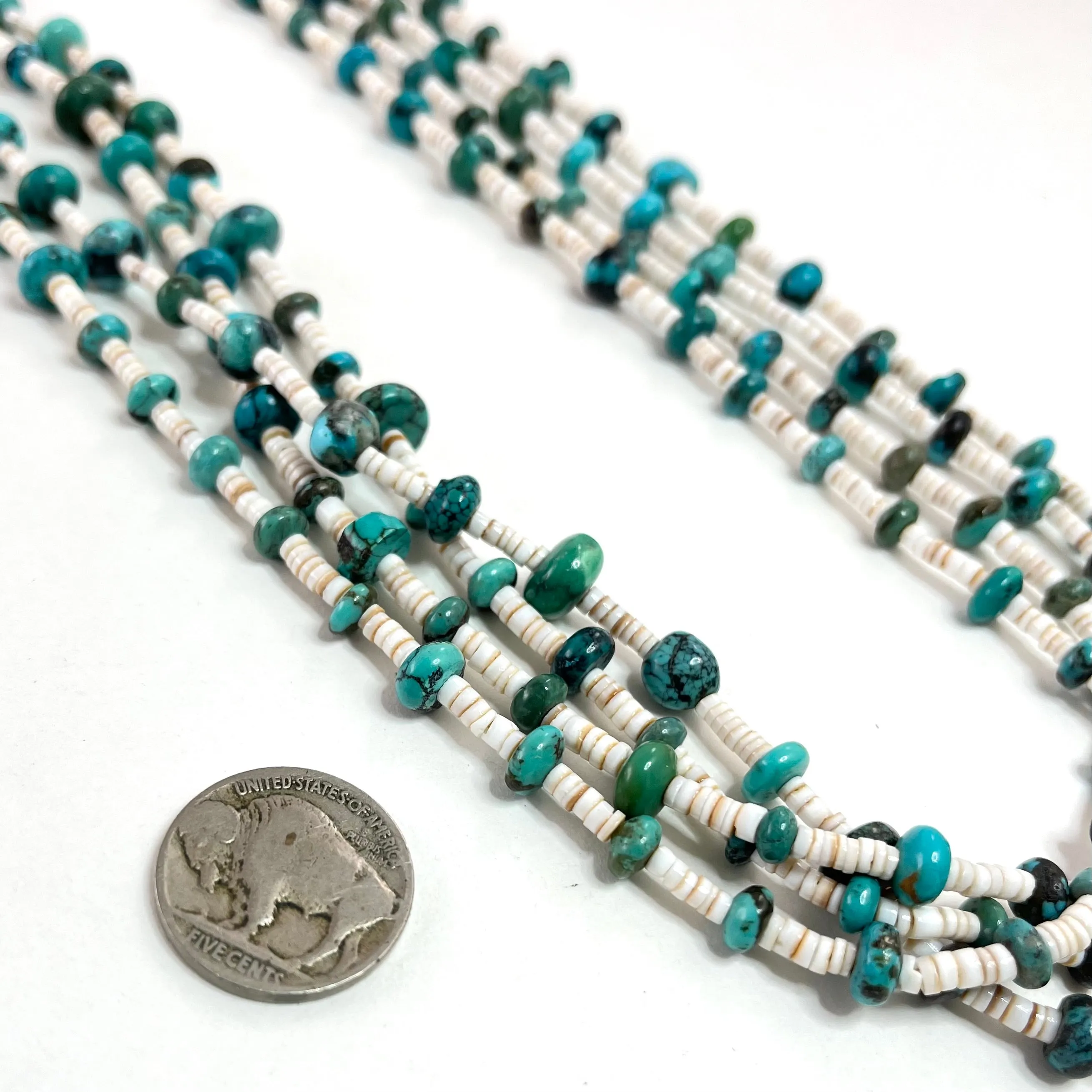 Four Strand Turquoise With Heishi