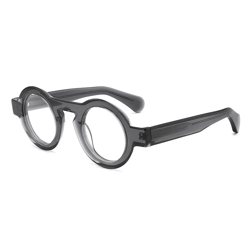 Gatenac Unisex Full Rim Round Handcrafted Acetate Frame Eyeglasses Gxyj771