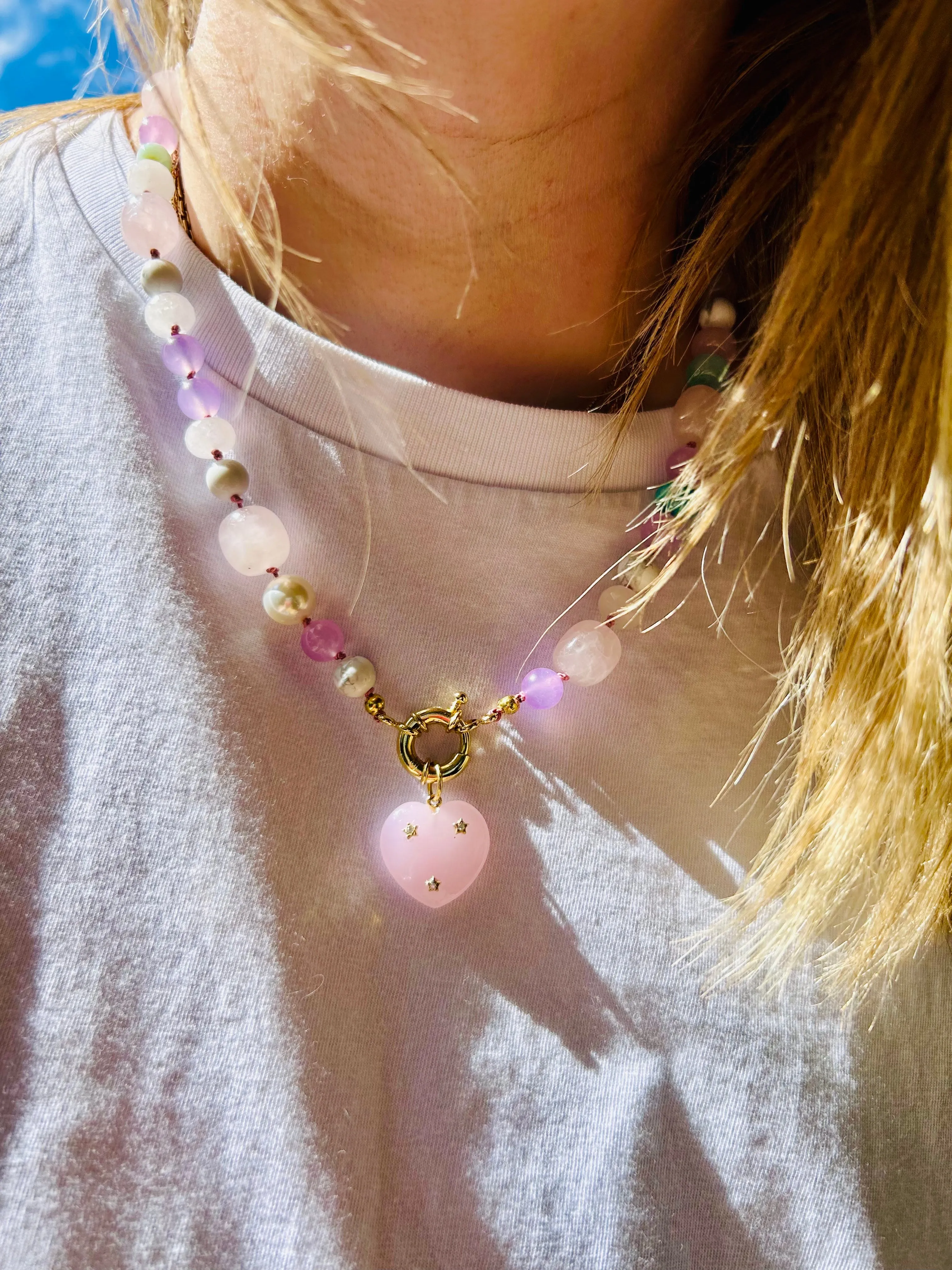 Gemstone Heart Necklace