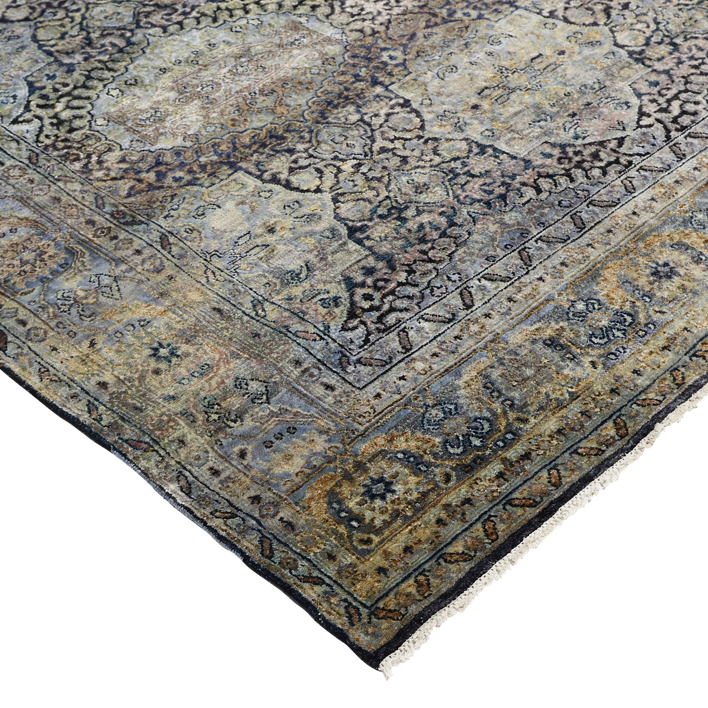 Grey Alchemy Traditional Silk Wool Blend Rug - 7'11" x 10'2"