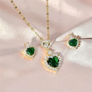 Heart Crystal Jewelry Set