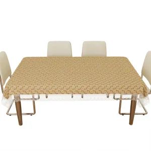 Heart Home Dining Table Cover | Kitchen Dining Tablecloth | 6 Seater Dining Table Cover | Dining Table Cover for Hall Décor | Carry Design Tablecloth | DTC | 60x90 | Golden