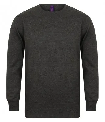 Henbury Lightweight Cotton Acrylic Crew Neck Sweater