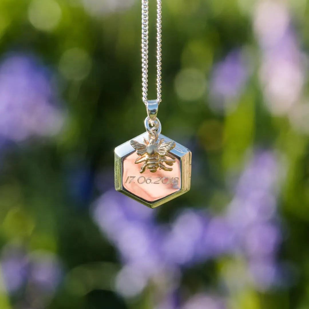 Hexagon Locket Necklace | Silver