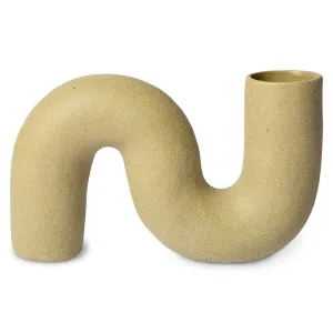 HK OBJECT: CERAMIC TWISTED VASE | OLIVE