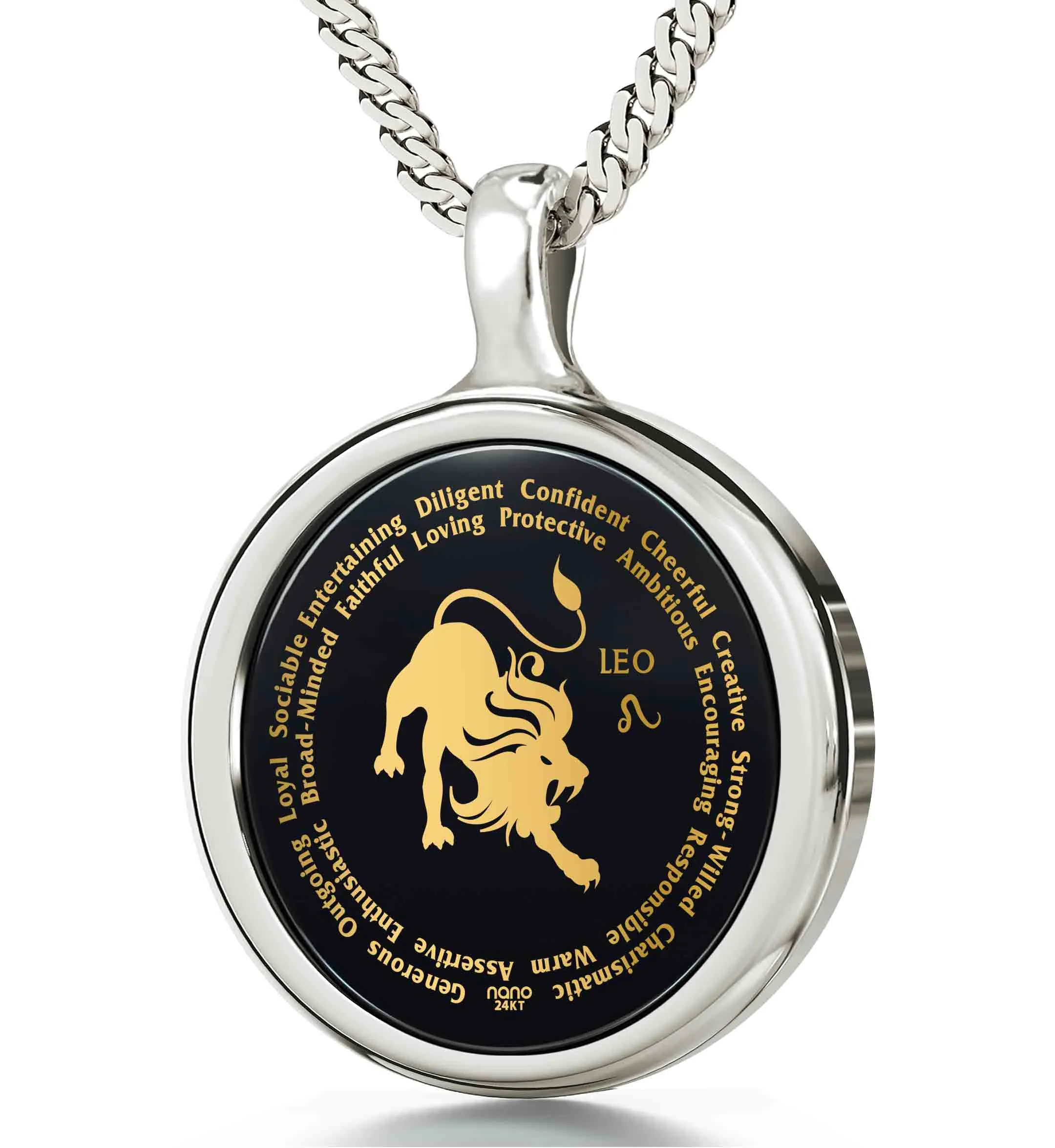 Leo Necklaces for Lovers of the Zodiac 24k Gold Inscribed