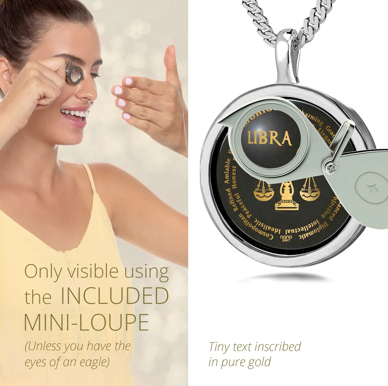 Libra Necklaces for Lovers of the Zodiac 24k Gold Inscribed