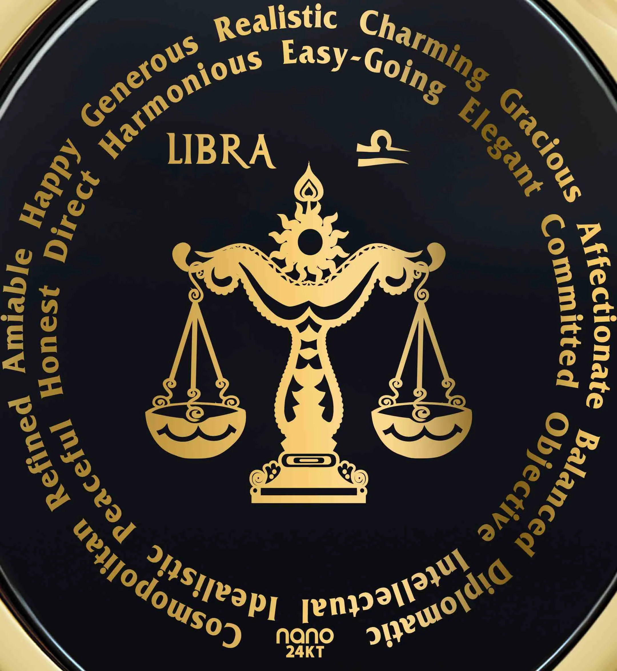 Libra Necklaces for Lovers of the Zodiac 24k Gold Inscribed