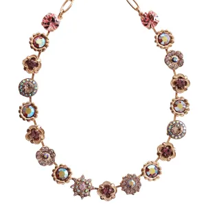 Mariana "Flamingo" Rose Gold Plated Flower Garden Crystal Necklace, 3123 319rg