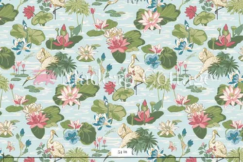 Meadow Club Sky Blue Outdoor Fabric by the Yard