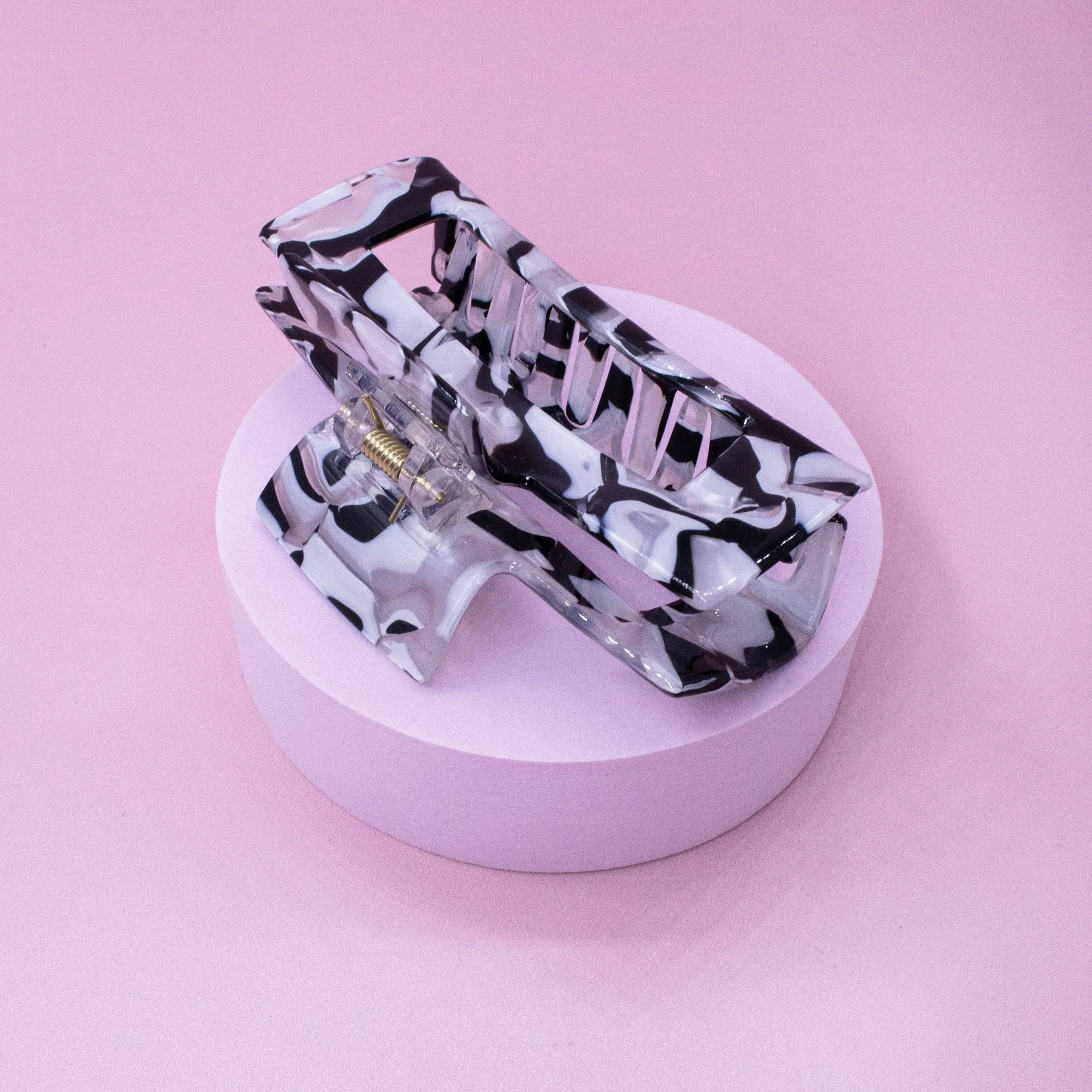 Medium Square Marble Hair Claw Clip