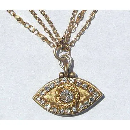 Michal Golan Crystal and Gold Evil Eye Necklace