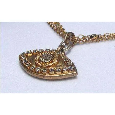 Michal Golan Crystal and Gold Evil Eye Necklace