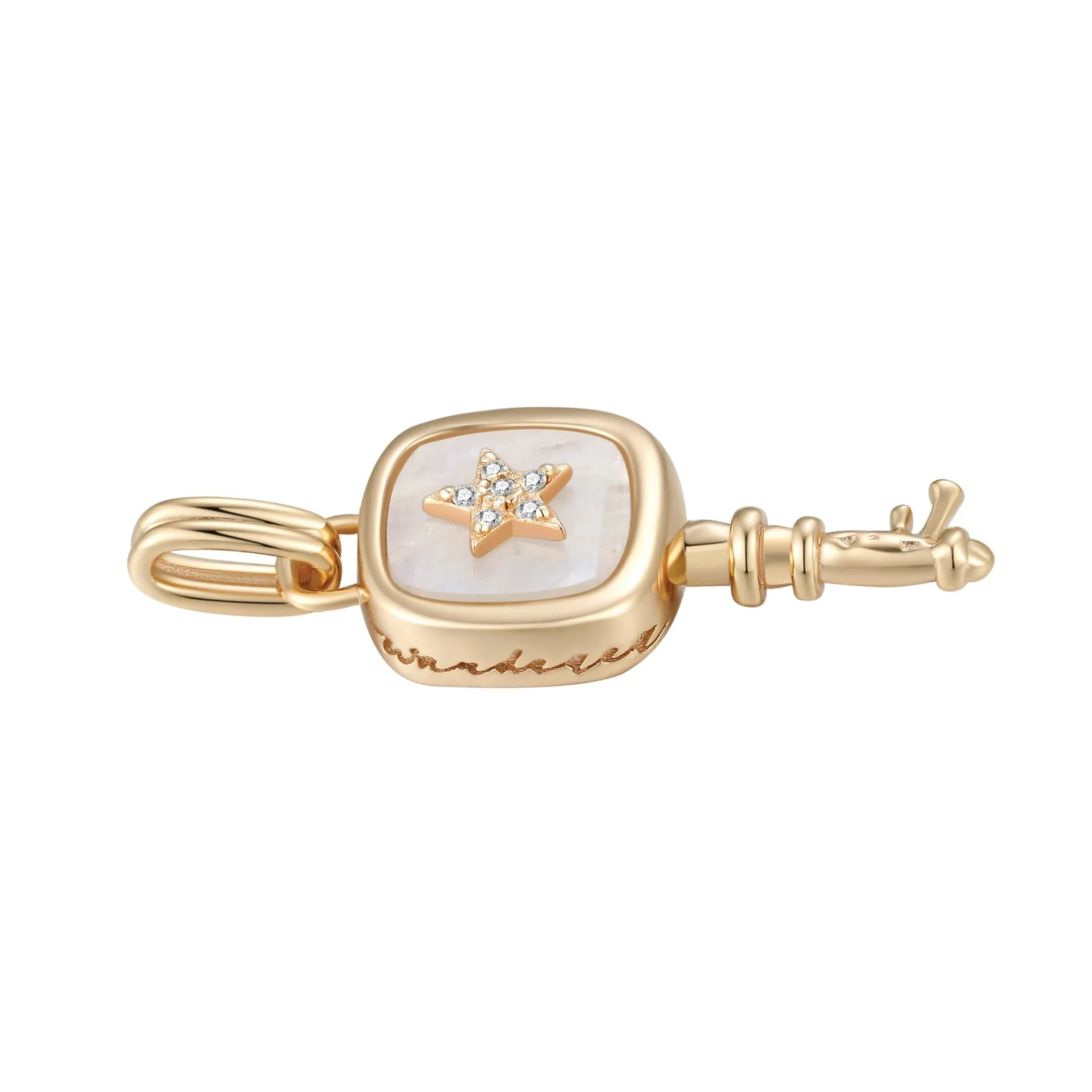 Moonstone Gold Key Pendant - Wanderer