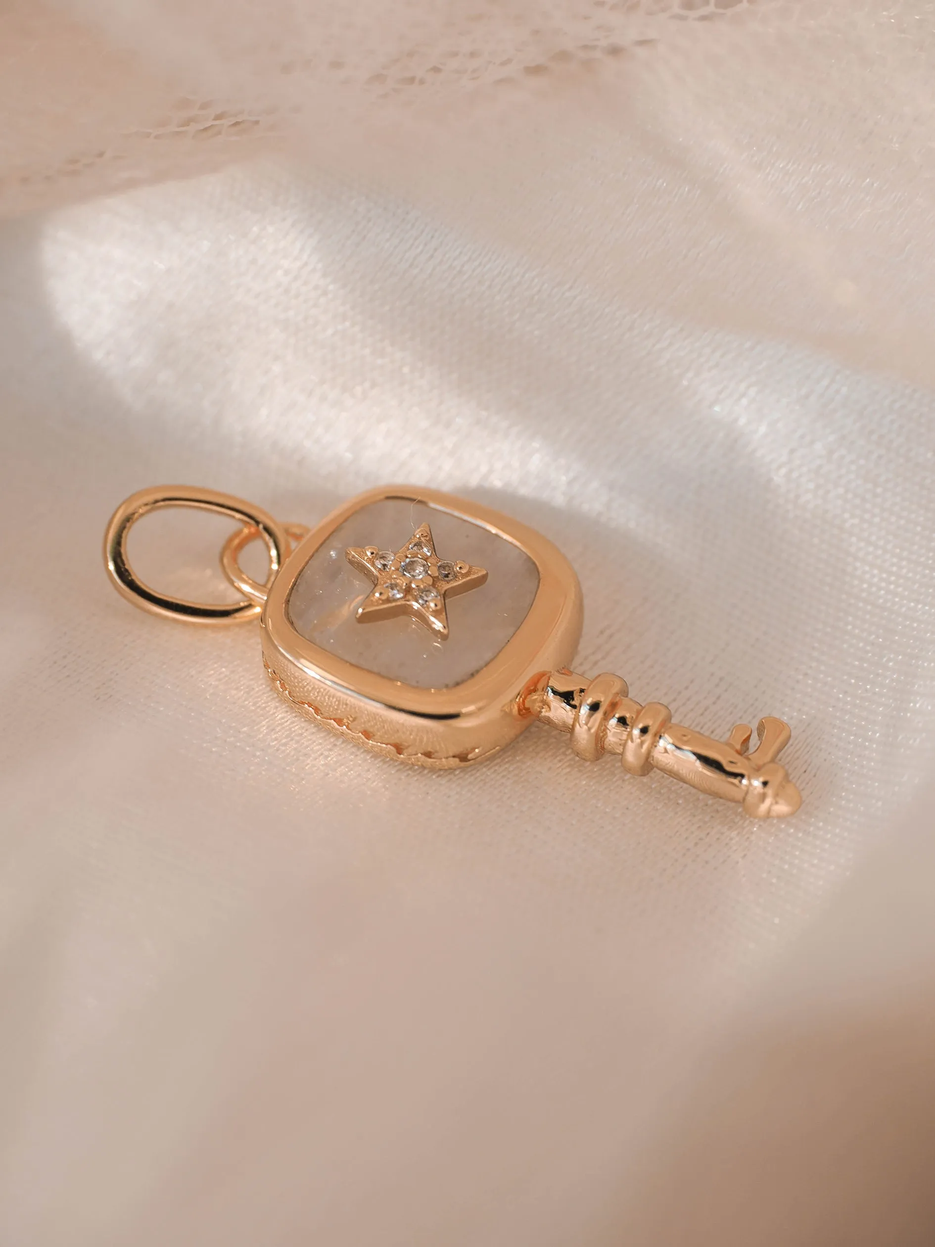 Moonstone Gold Key Pendant - Wanderer