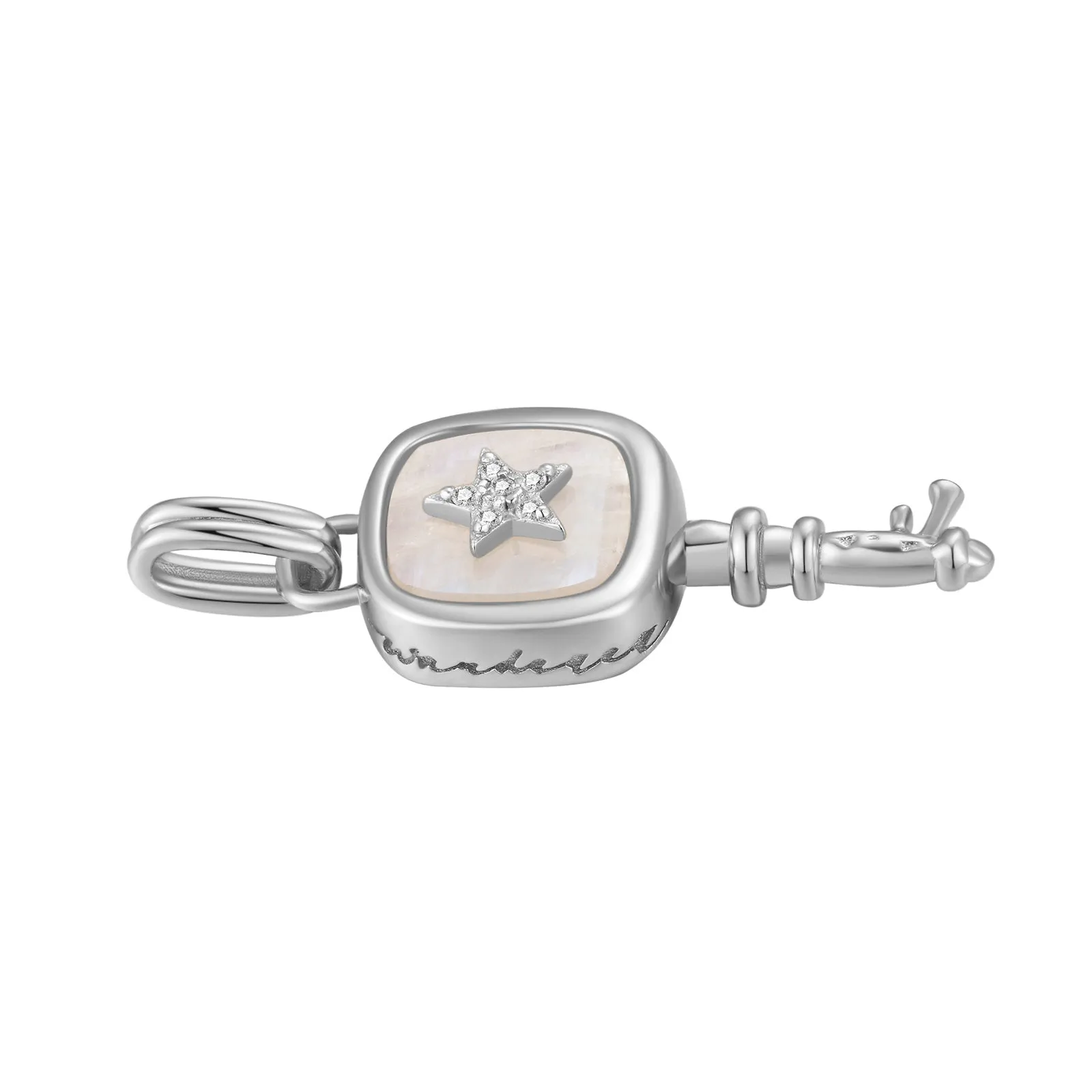 Moonstone Silver Key Pendant - Wanderer