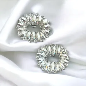 Oval Sparkly Rhinestone Bridal Shoe Decorative Clips