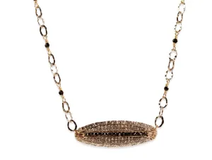 Pavé Rustic Gray and Black Diamond Pendant with Black Spinel Necklace