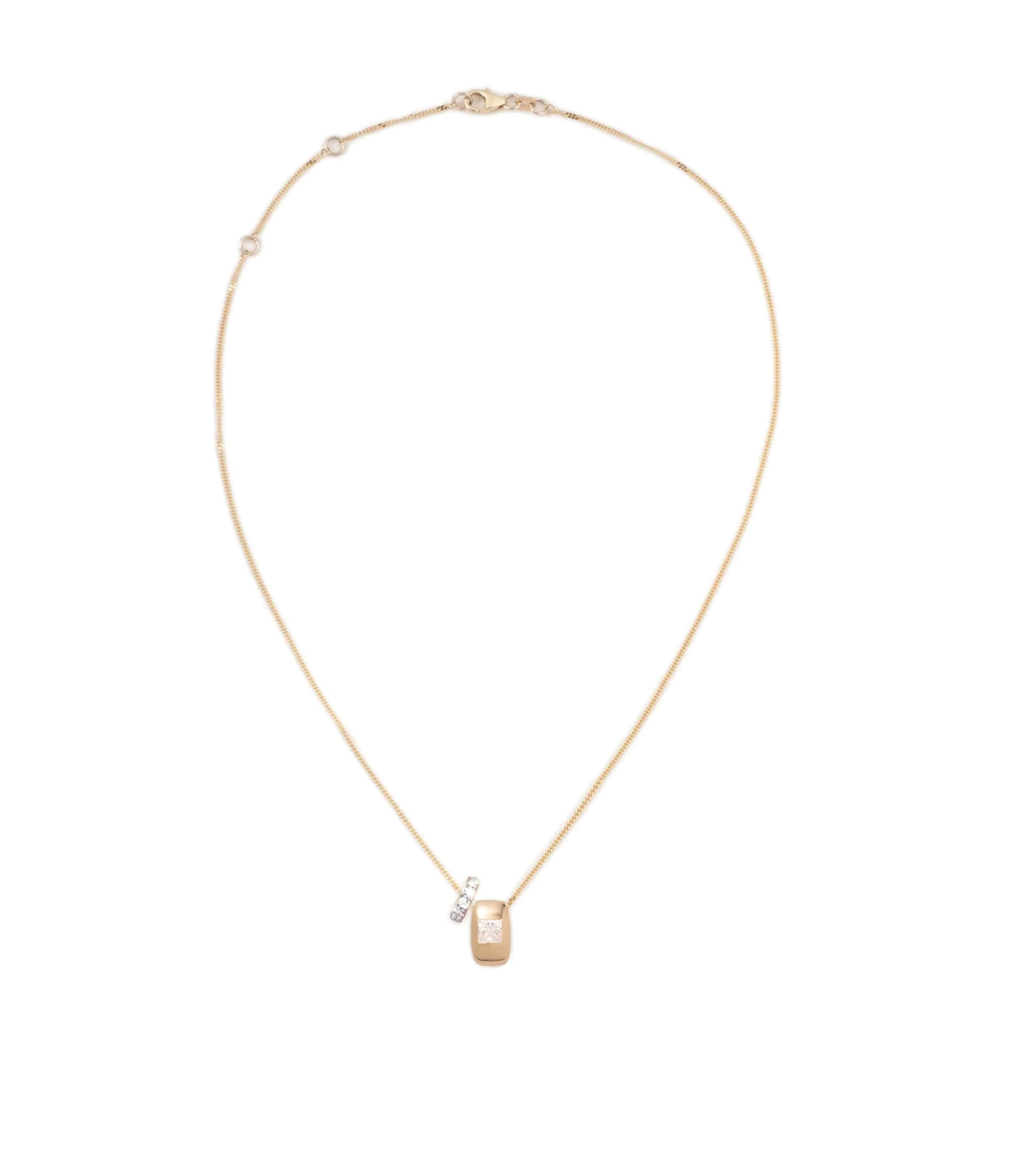 Princess Cut Heart Beat : Fine Diamond Cut Curb Necklace