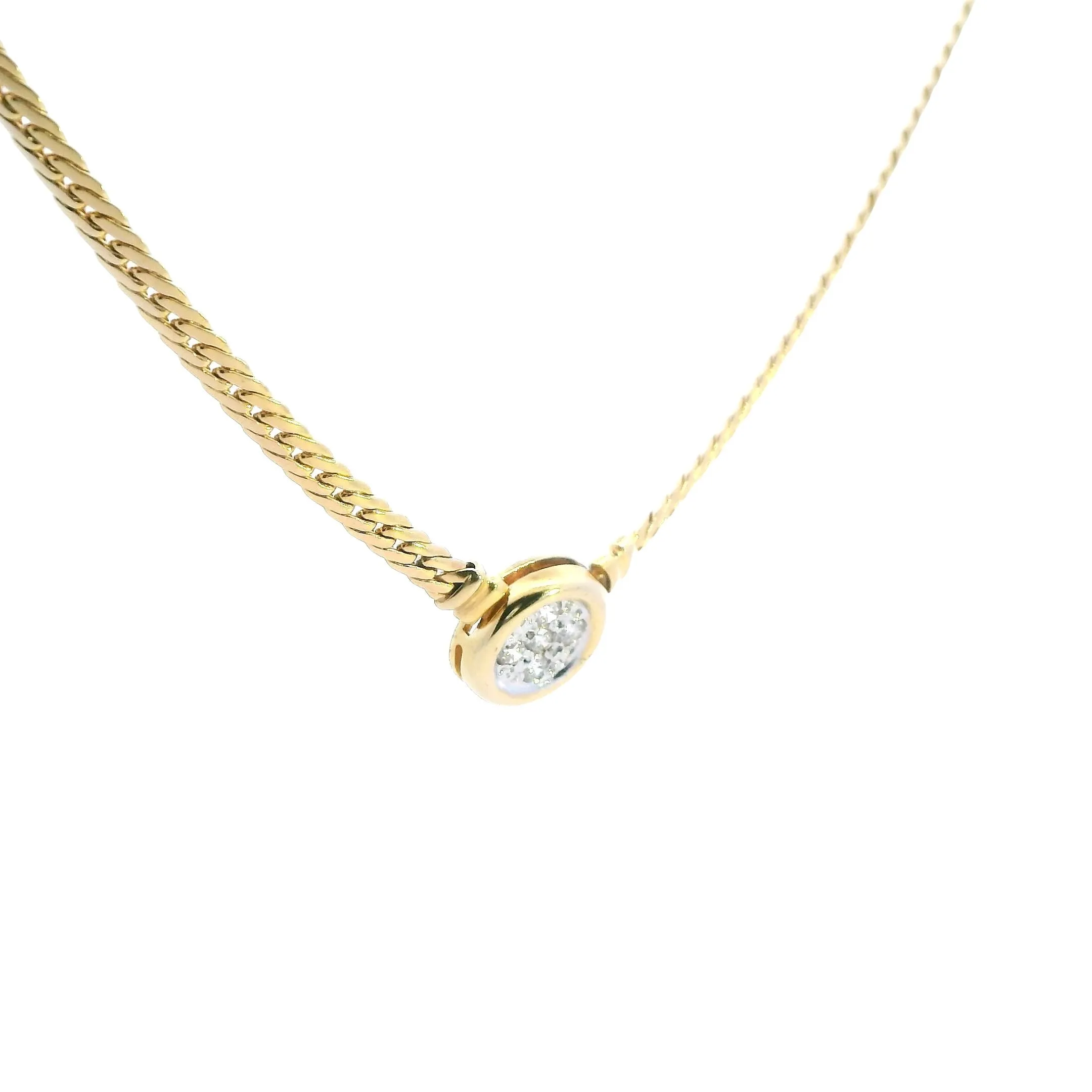 "Romantic Valentine Day Special: 9ct Yellow Gold Diamond Necklace"