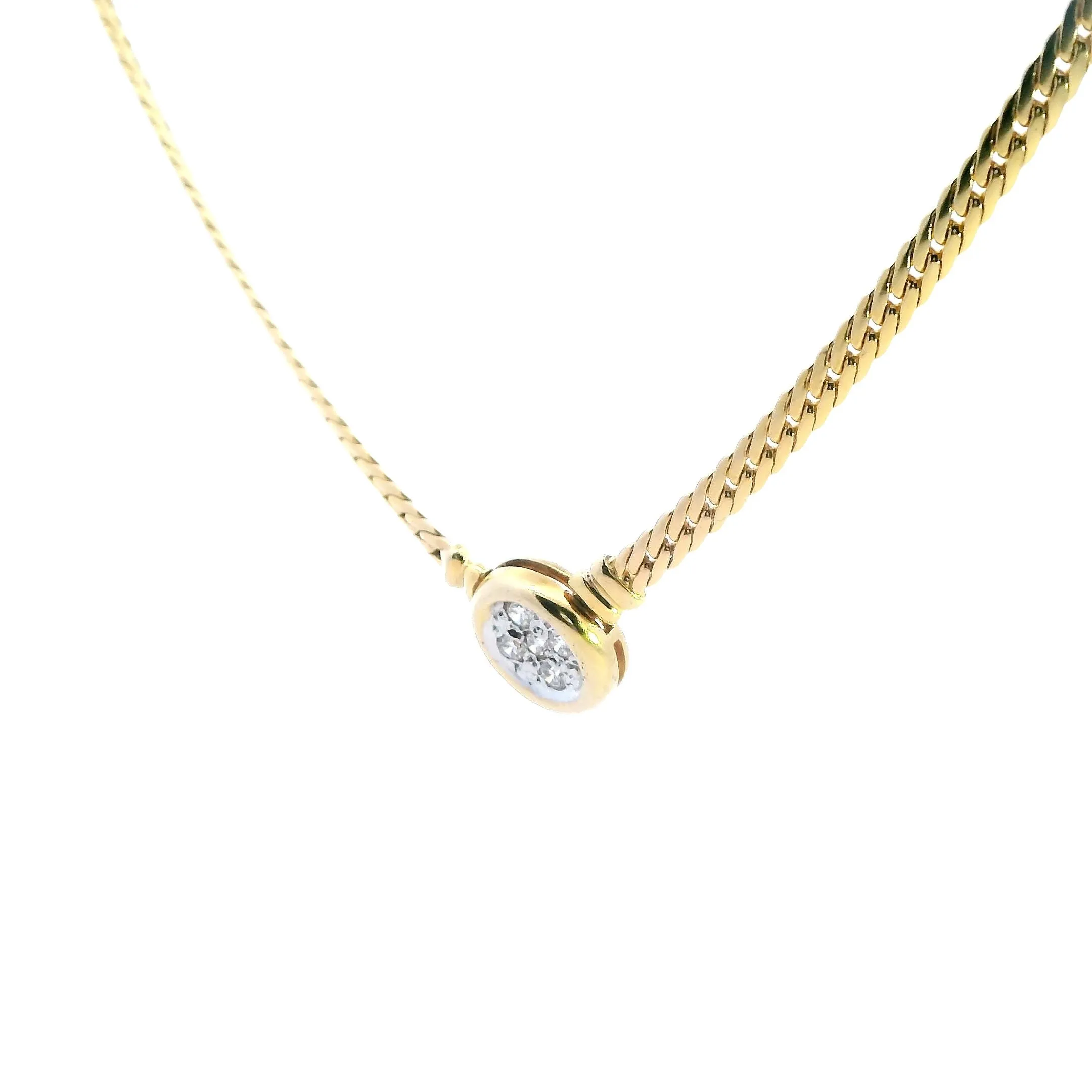 "Romantic Valentine Day Special: 9ct Yellow Gold Diamond Necklace"