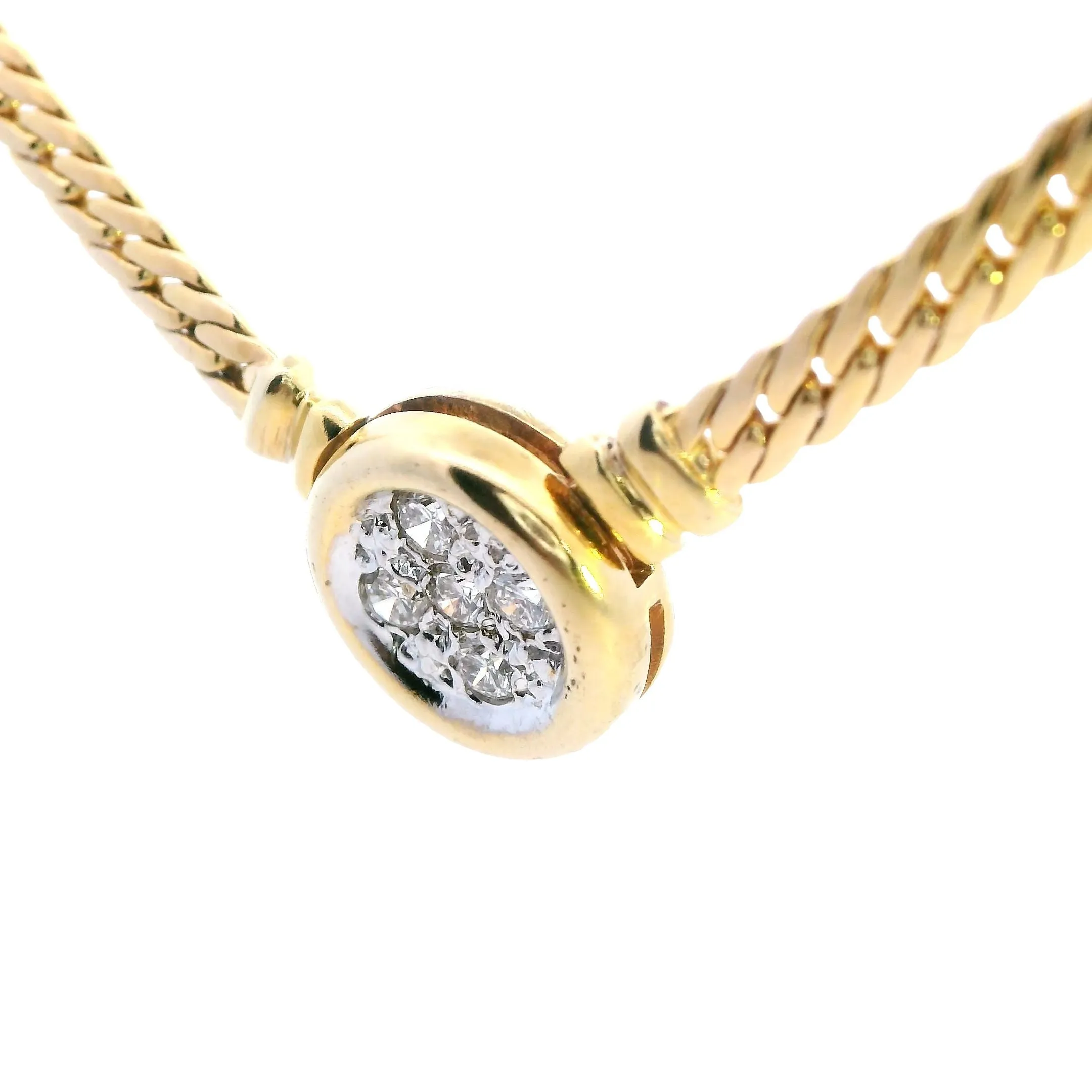 "Romantic Valentine Day Special: 9ct Yellow Gold Diamond Necklace"