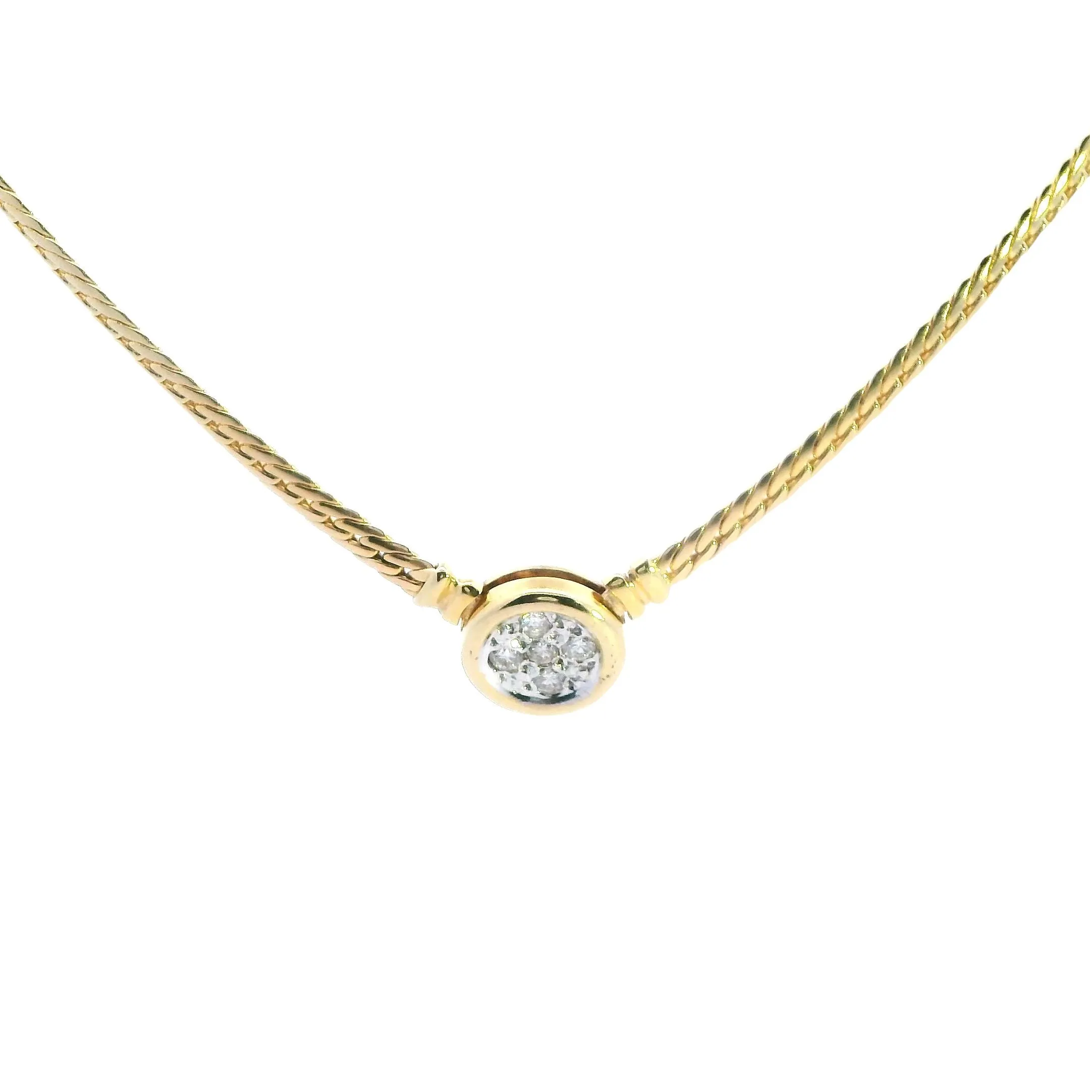 "Romantic Valentine Day Special: 9ct Yellow Gold Diamond Necklace"